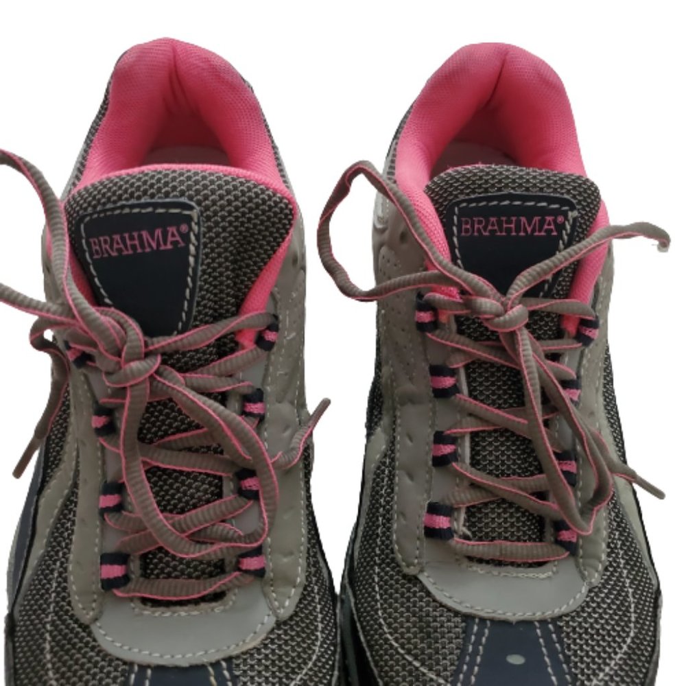 Brahma Women's Sarah Steel Toe Low Work Safety Shoe Gray/Pink Size USA 10 - Picture 7 of 12